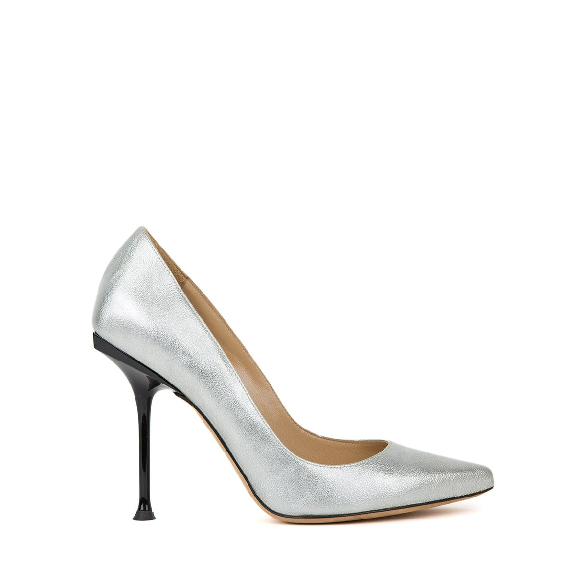 110 stiletto pumps in leather - Argento