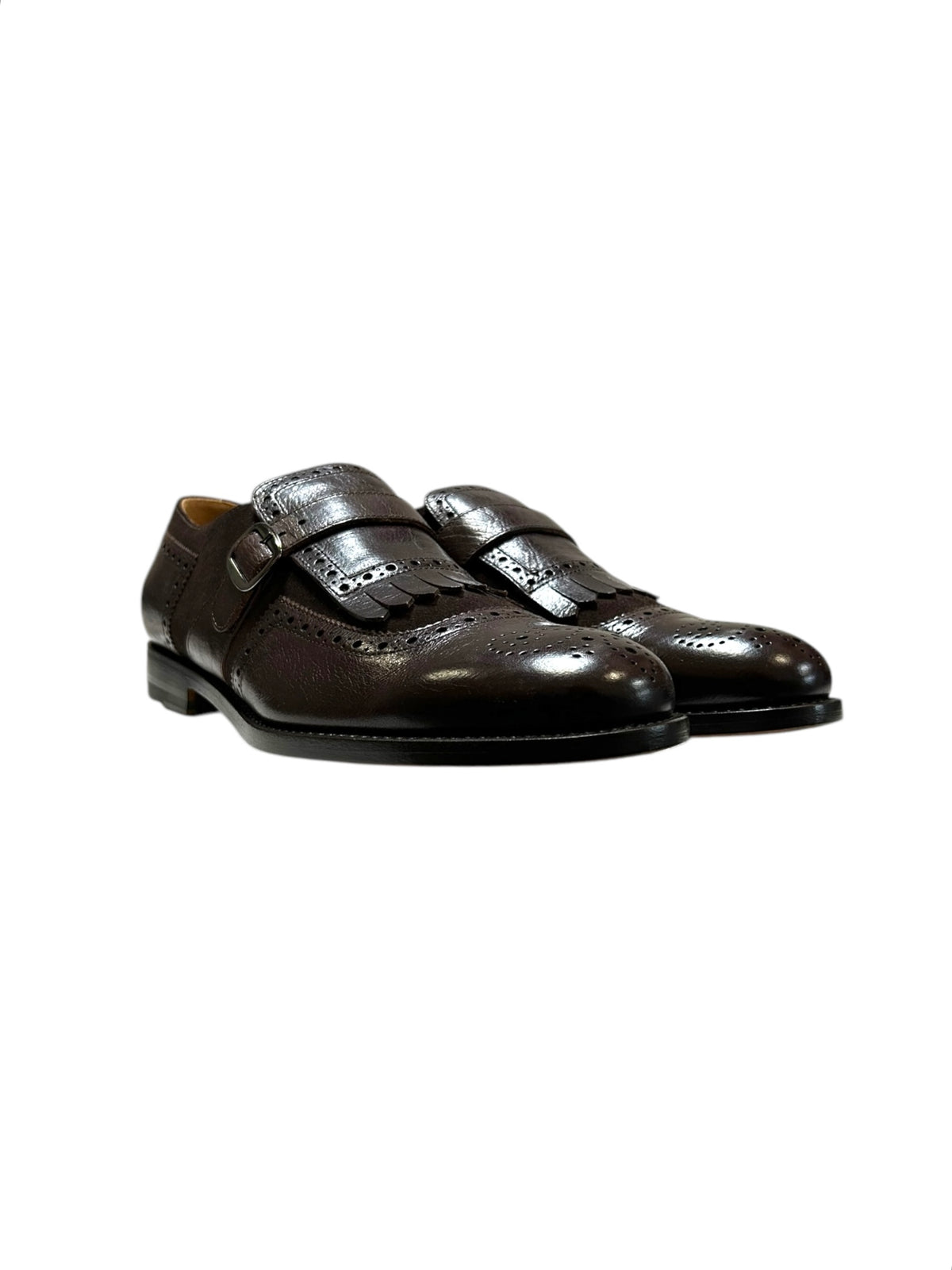 Monk leather lace-up Derbies - Moro