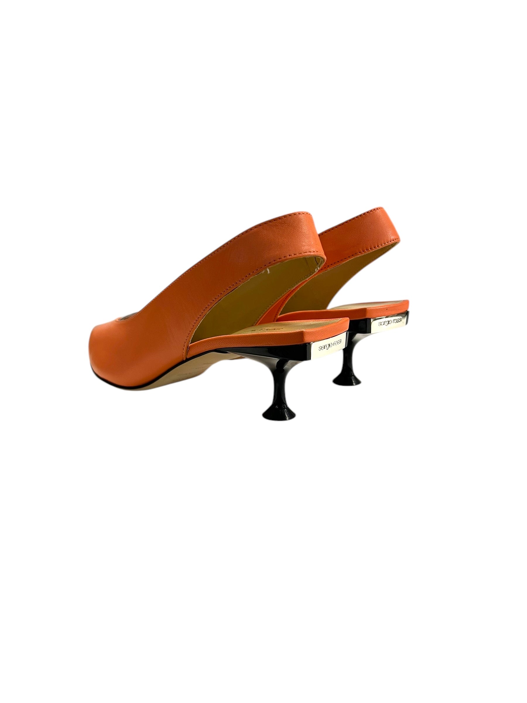 Slingbacks à talons courbés 50 en cuir - Ibis