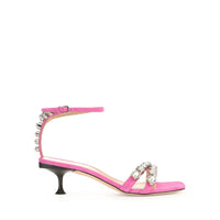 Sandales à talons à brides Sr Milano 50 en daim - Dragon Fruit