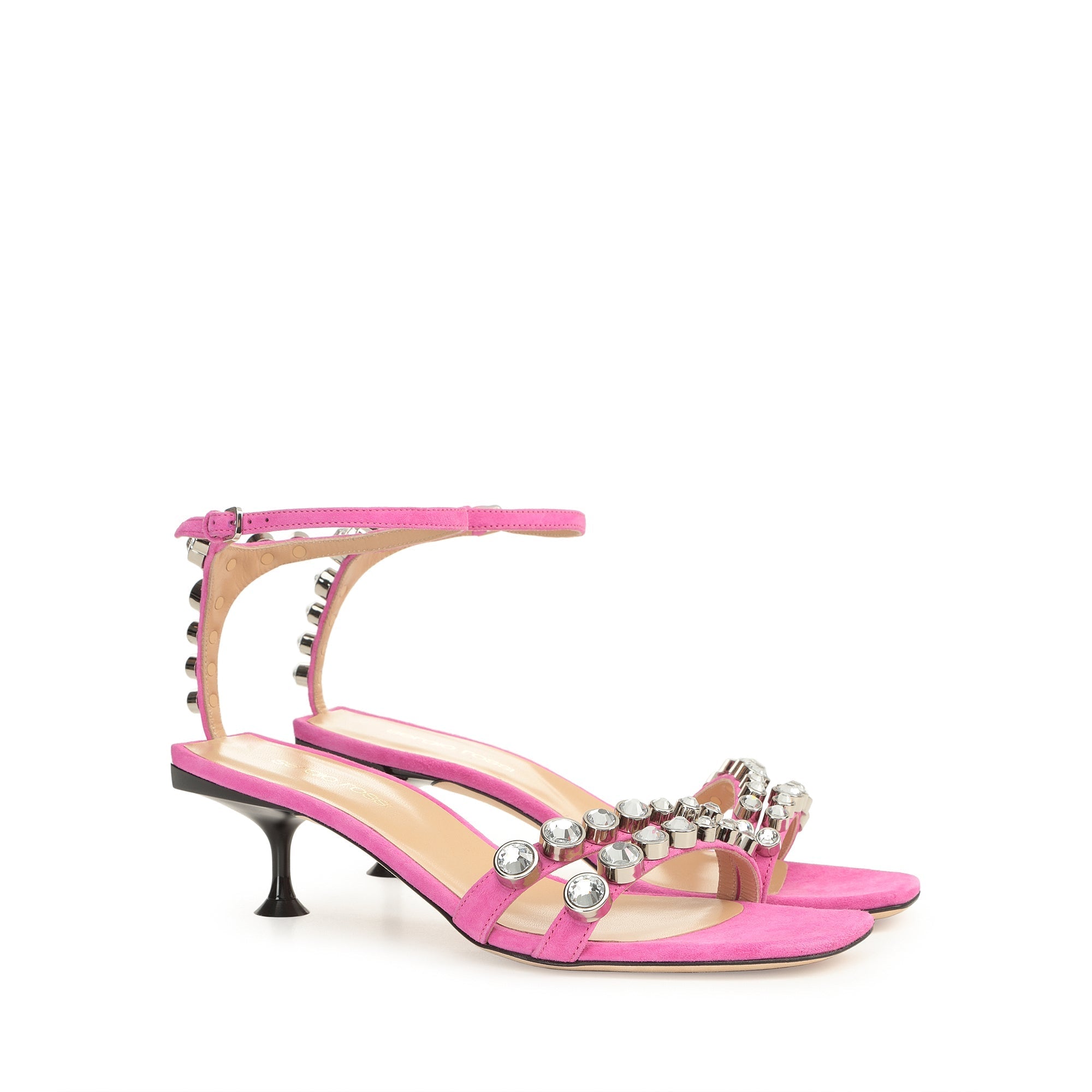 Sandales à talons à brides Sr Milano 50 en daim - Dragon Fruit