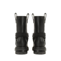 340€   Bottines Motor ceinturées en cuir - Nero