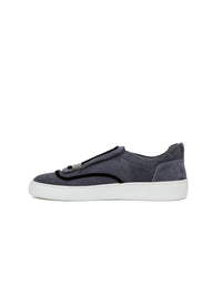 Sneakers à garniture texturée en daim - Dark Grey Nero