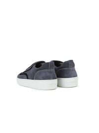 Sneakers à garniture texturée en daim - Dark Grey Nero