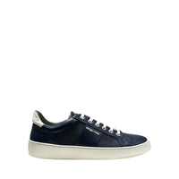 Sneakers basses à lactes en cuir - Indigo & Bianco
