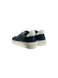 Sneakers basses à lactes en cuir - Indigo & Bianco