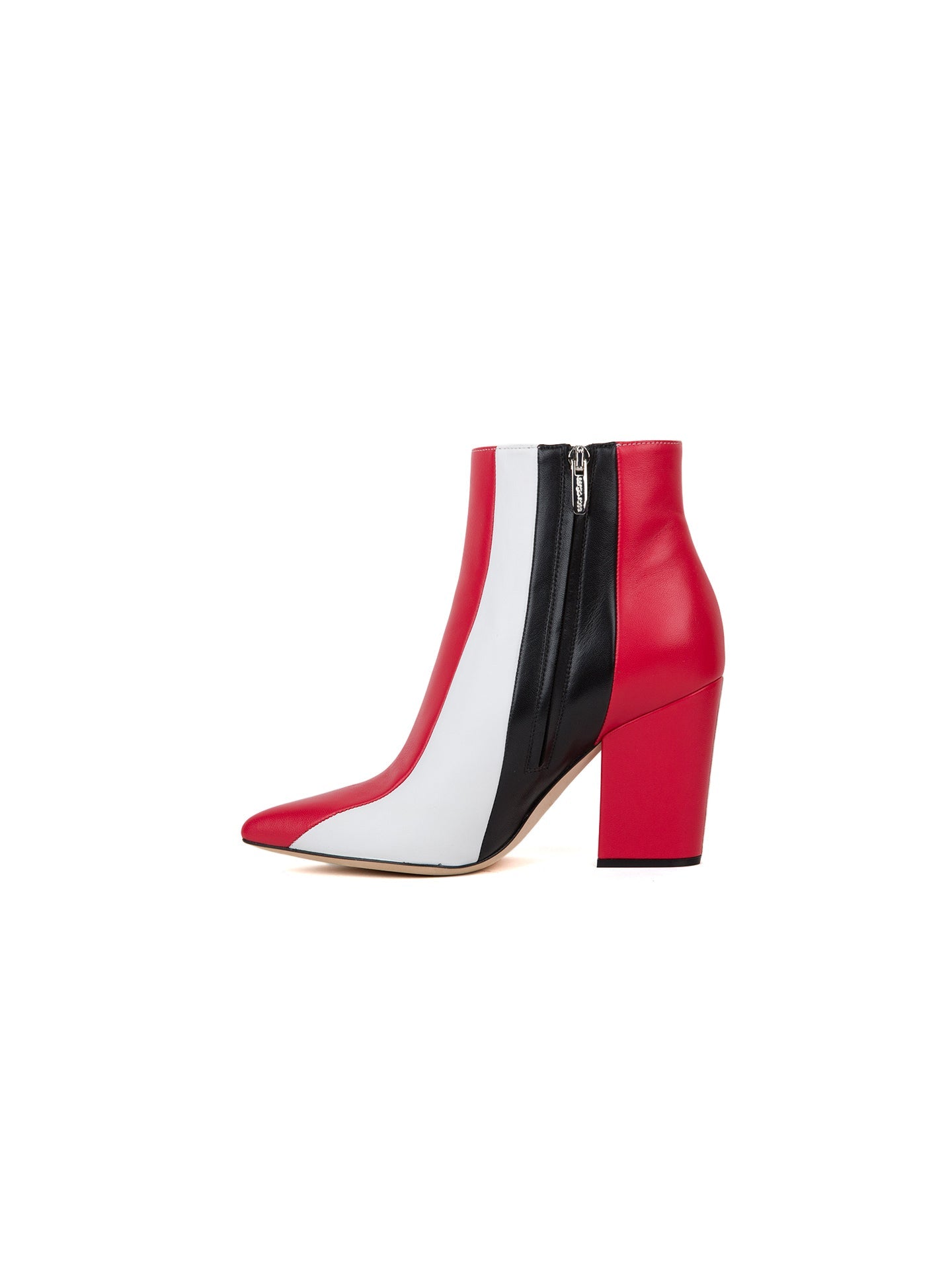 300€   Bottines à talons 90 zippées en cuir - Carminio