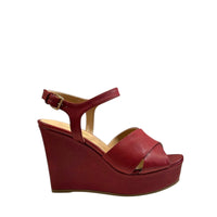 Sandales compensées Sr Pantelleria 105 en cuir - Paprika
