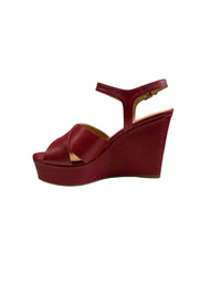 Sandales compensées Sr Pantelleria 105 en cuir - Paprika