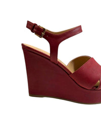 Sandales compensées Sr Pantelleria 105 en cuir - Paprika