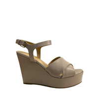 Sandales compensées 100 en cuir - Desert
