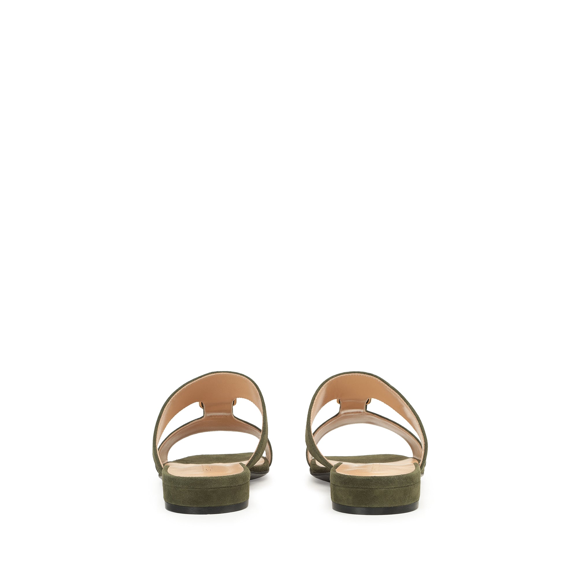Mules plates Buckle avec boucle en daim - Military