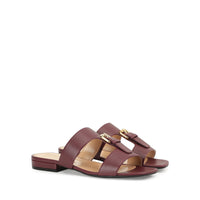 Mules plates Buckleavec boucle en cuir - Amarena