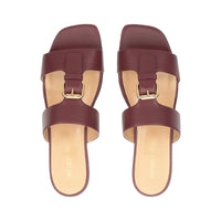 Mules plates Buckleavec boucle en cuir - Amarena