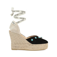 Espadrilles compensées Manebi 110 en daim - Nero