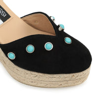 Espadrilles compensées Manebi 110 en daim - Nero