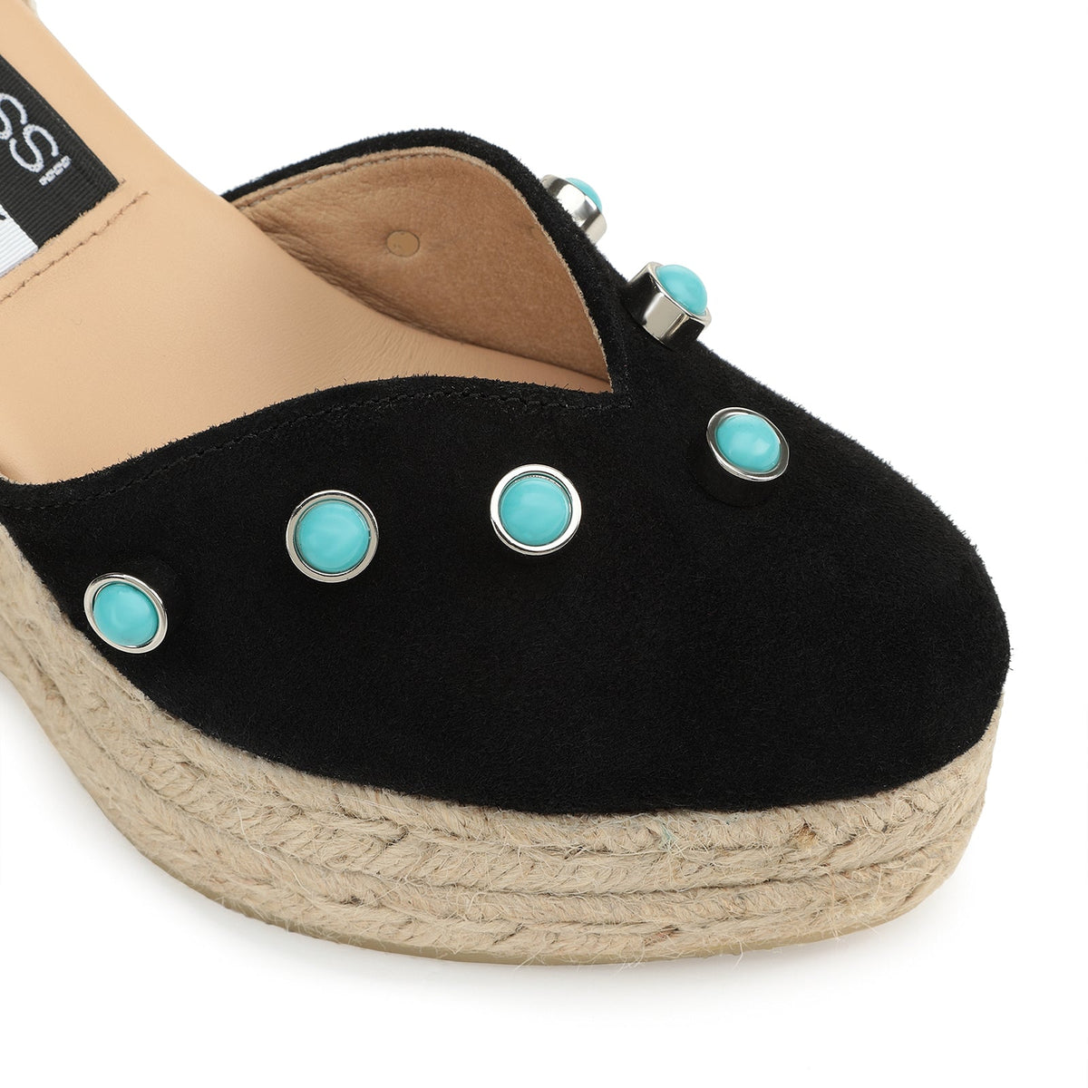 Espadrilles compensées Manebi 110 en daim - Nero