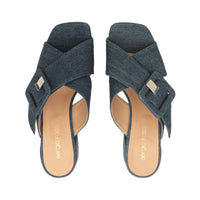 Sandales à boucle Sr Mia 45 en tissu - Navy