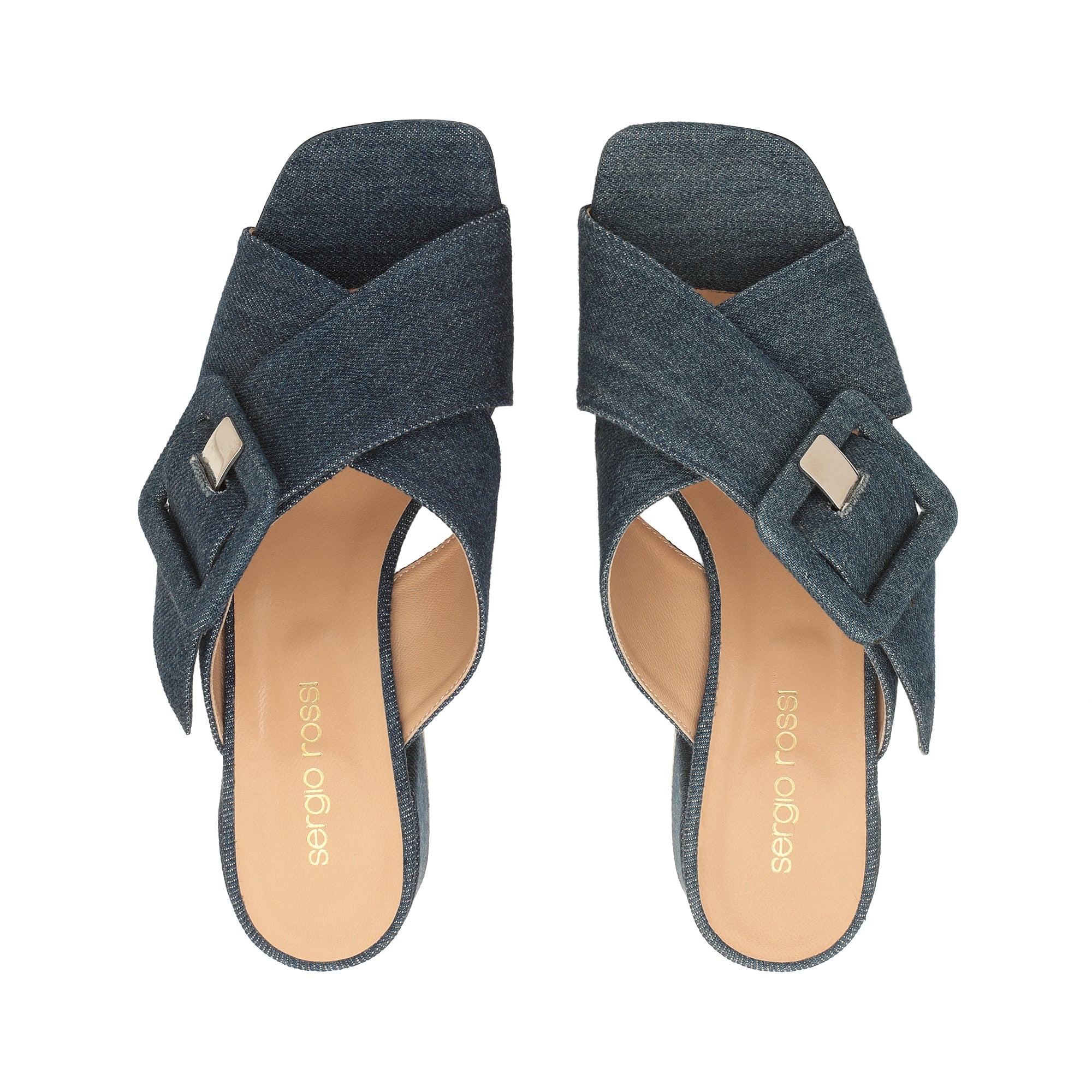 Sandales à boucle Sr Mia 45 en tissu - Navy