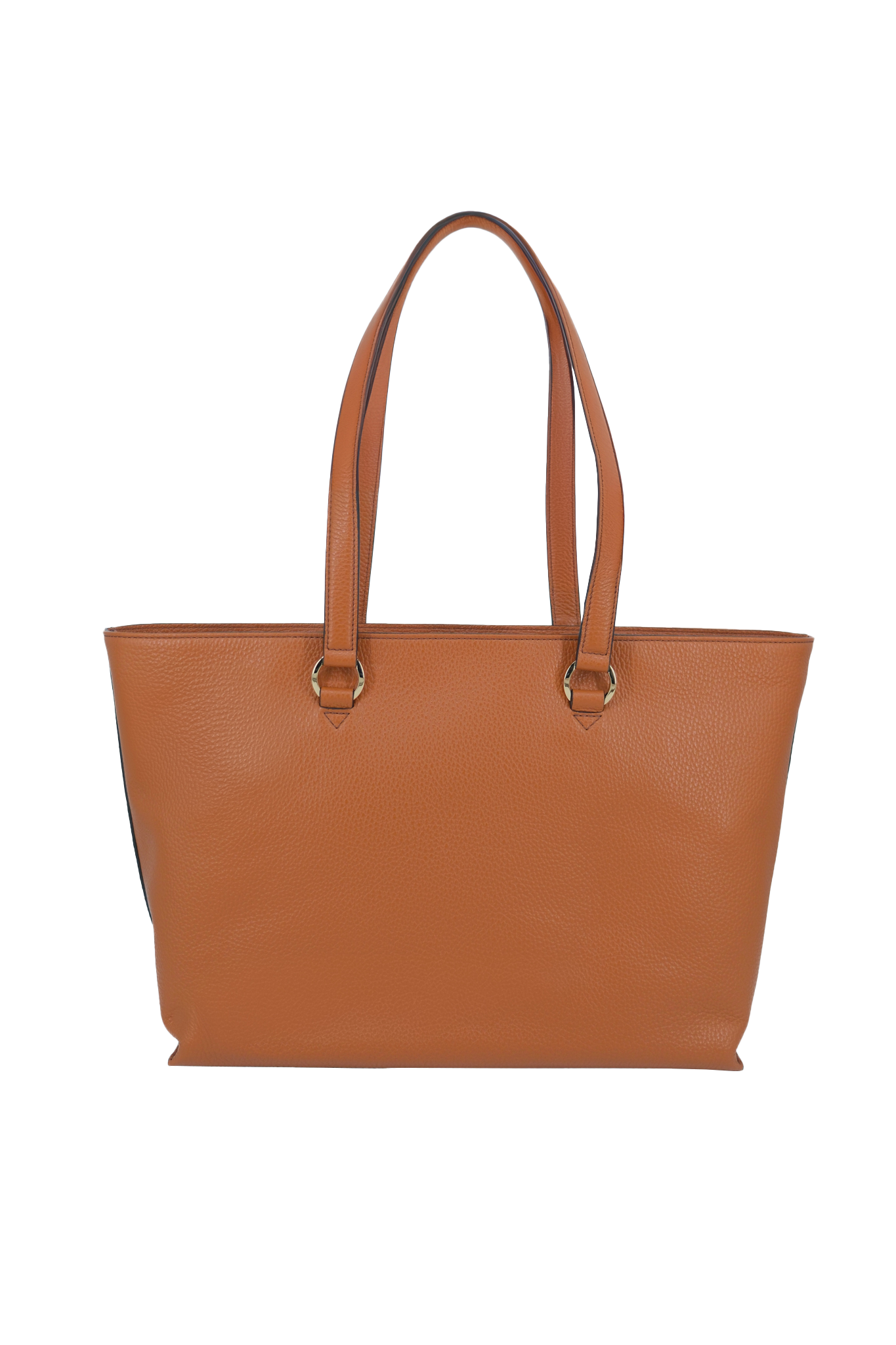 Grand sac cabas Lola à zip en cuir grainé - Camel
