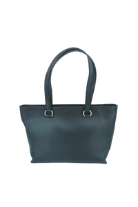 Sac cabas Lola à zip en cuir grainé - Noir