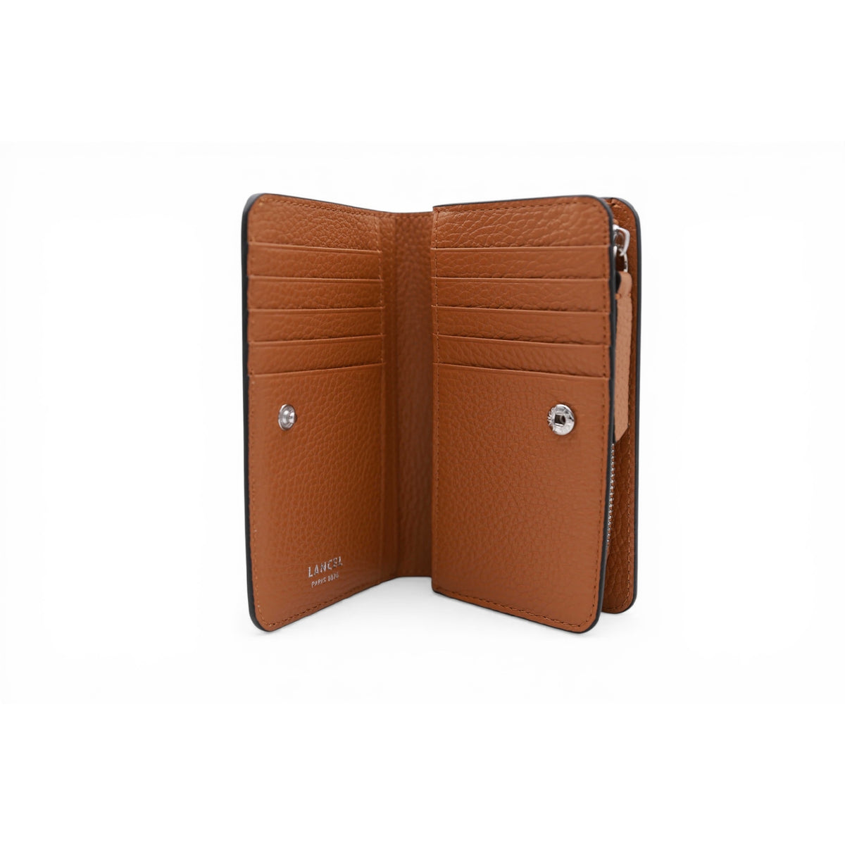Sacha rectangular zipped leather wallet - Camel
