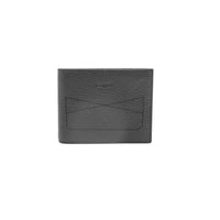 Portefeuille classique monnaie Théo en cuir grainé - Noir