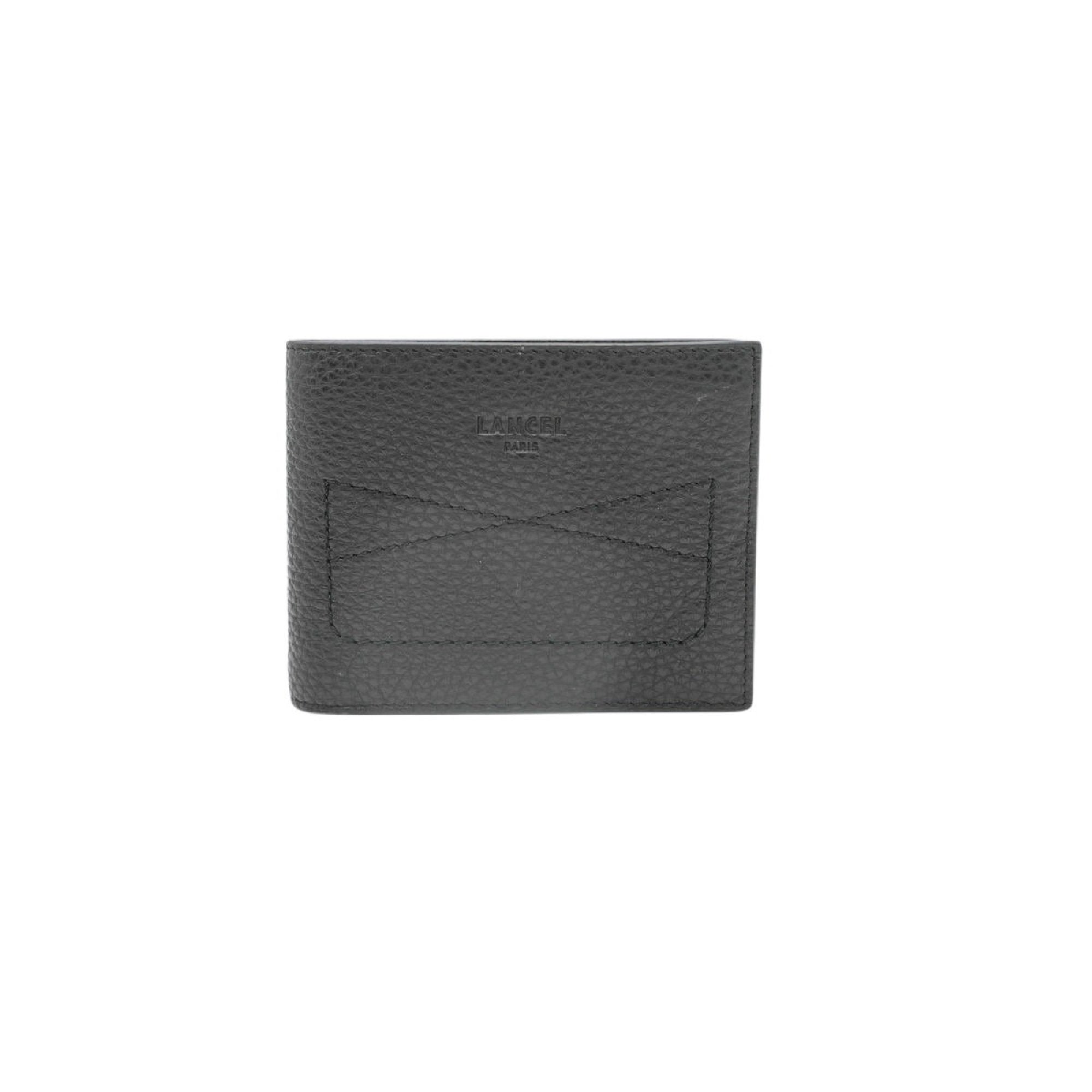 Portefeuille classique monnaie Théo en cuir grainé - Noir