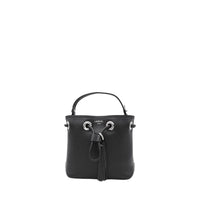 Sacha mini bucket bag in leather - Black