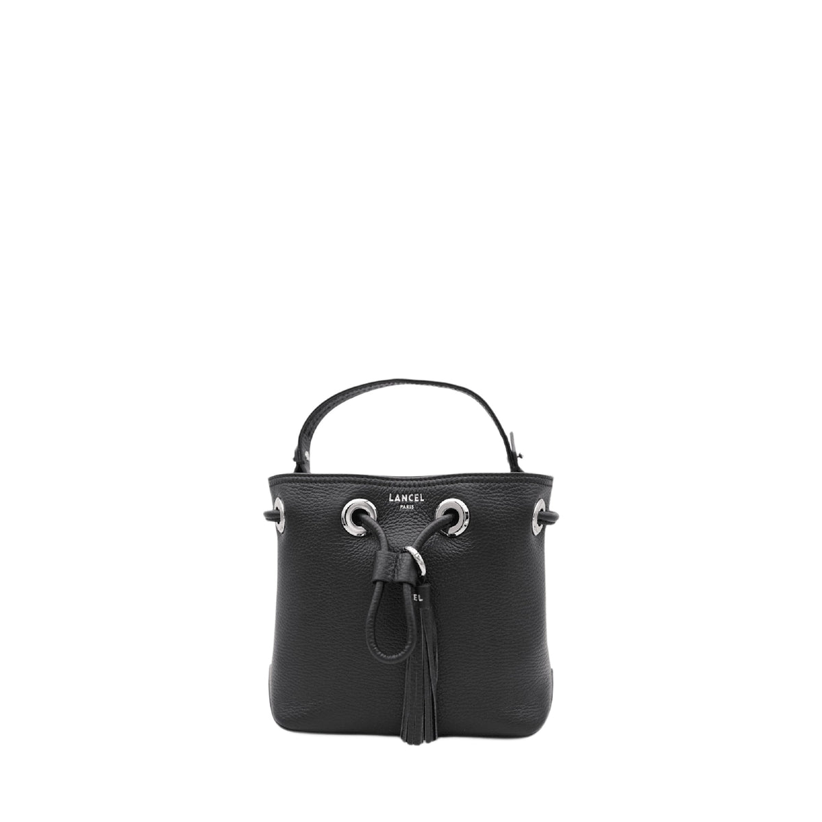 Sacha mini bucket bag in leather - Black