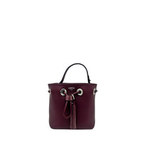 Sacha mini bucket bag in grained leather - Cassis
