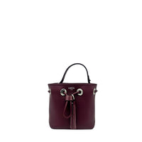 Mini sac seau Sacha en cuir grainé - Cassis