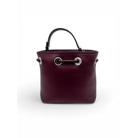 Sacha mini bucket bag in grained leather - Cassis