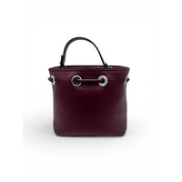 Mini sac seau Sacha en cuir grainé - Cassis