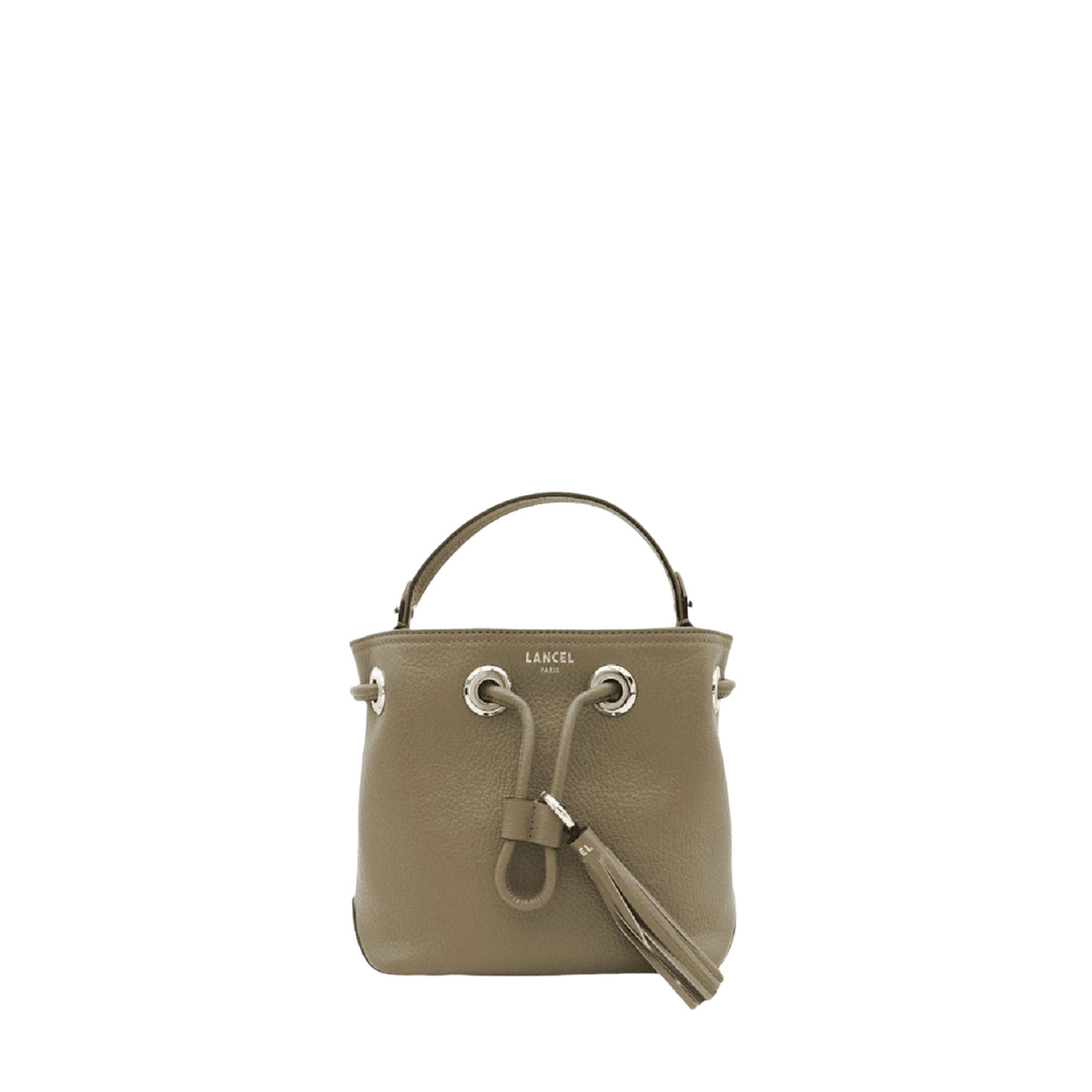Sacha mini bucket bag in leather - Khaki