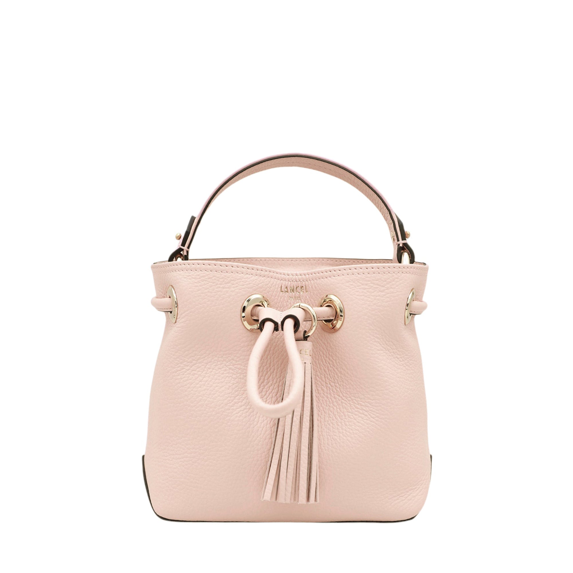 Mini sac seau Sacha en cuir grainé - Nude