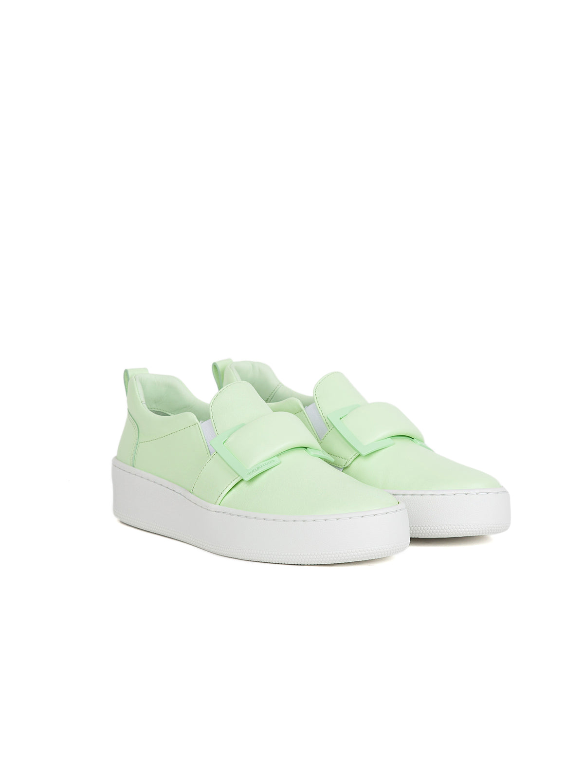 Scratch-off leather sneakers - Apple & Peridot