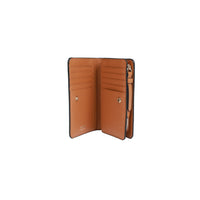Portefeuille Lettrines zippé en cuir grainé - Camel
