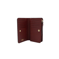 Lettrines rectangular zipped leather wallet - Cassis