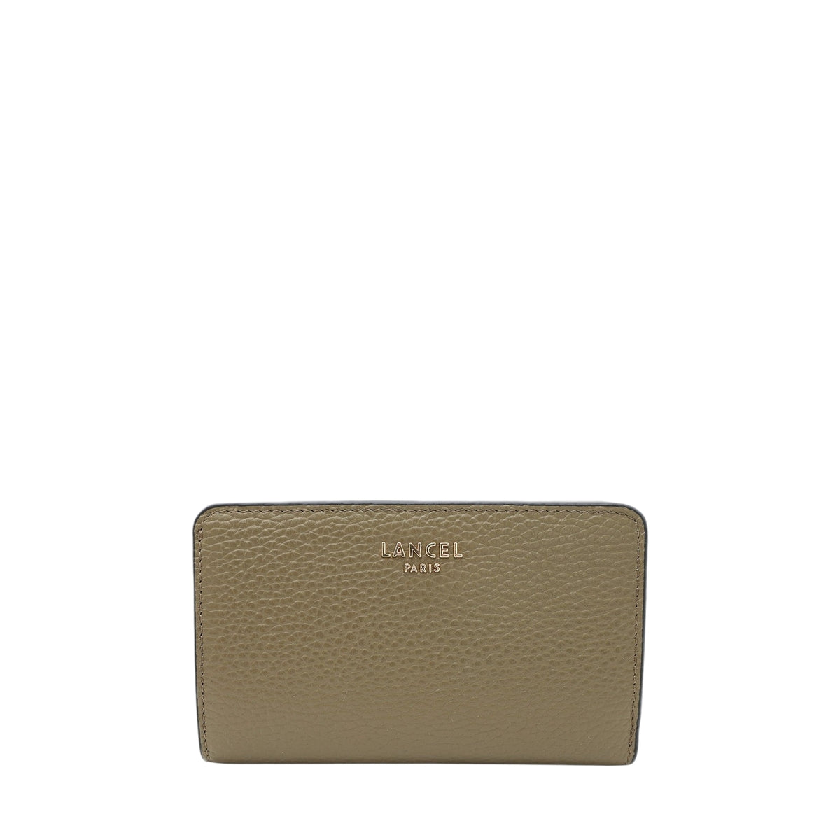 Lettrines rectangular zipped leather wallet - Khaki