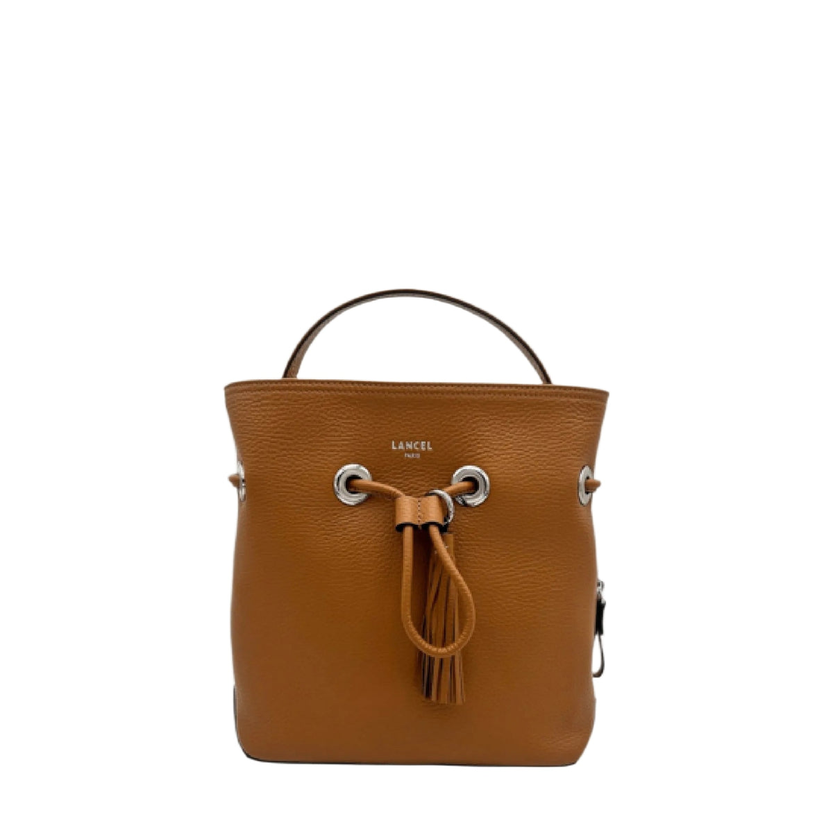Sacha leather bucket bag with handle - Camel