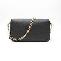 Mini sac à rabat Lettrines en cuir grainé - Noir