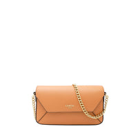 Mini sac à rabat Lettrines en cuir grainé - Camel
