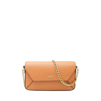Lettrines mini flap bag in grained leather - Camel