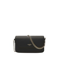 Lettrines mini flap bag in grained leather - Black