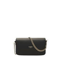 Mini sac à rabat Lettrines en cuir grainé - Noir