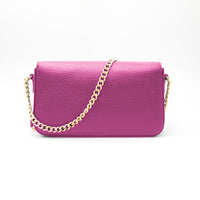 Mini sac à rabat Lettrines en cuir grainé - Rose Glamour