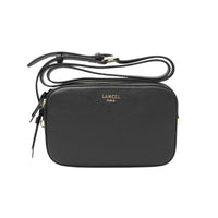 Sac caméra Lettrines à double zip en cuir grainé - Noir