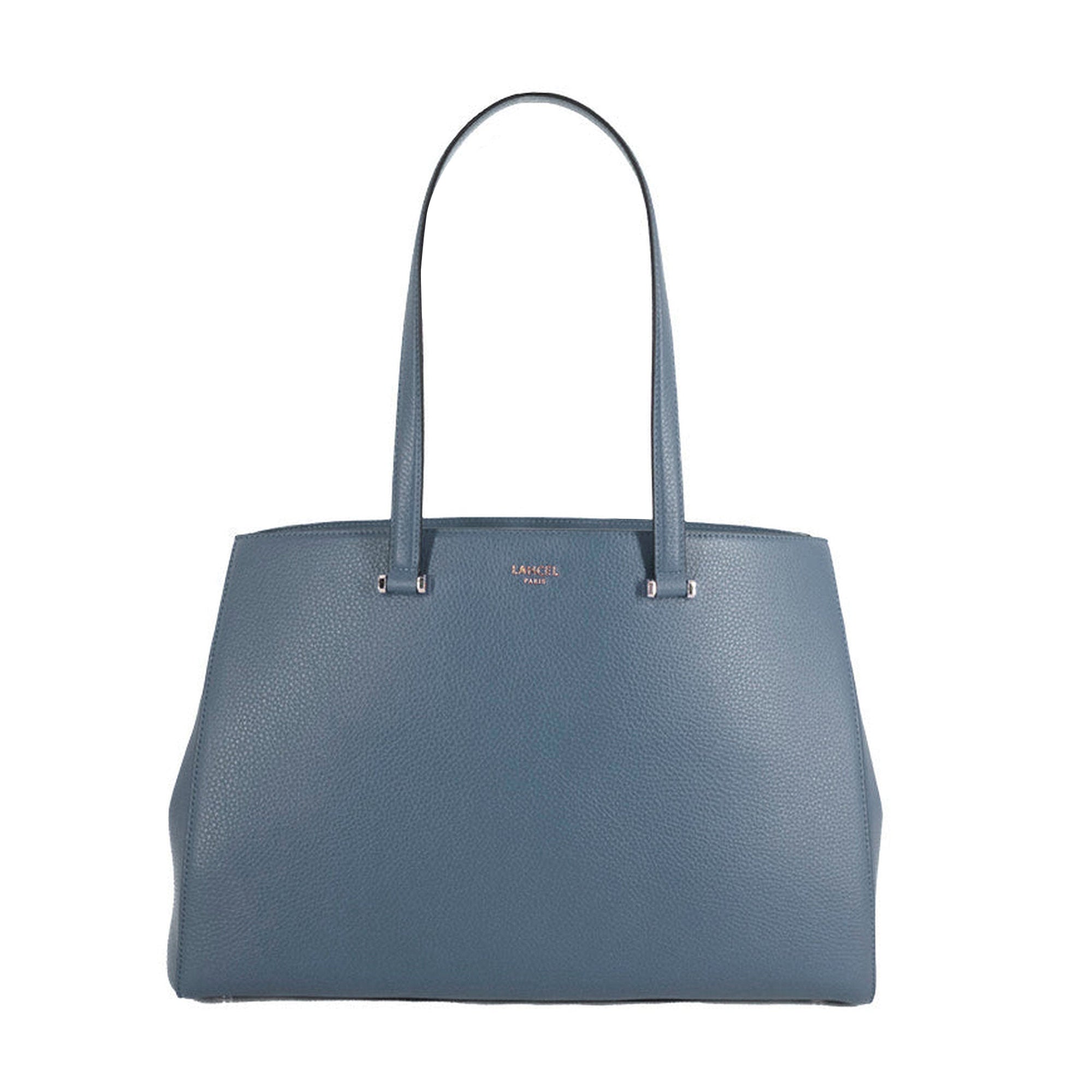 Sac Lettrines caryall en cuir grainé - Bleu Polaire