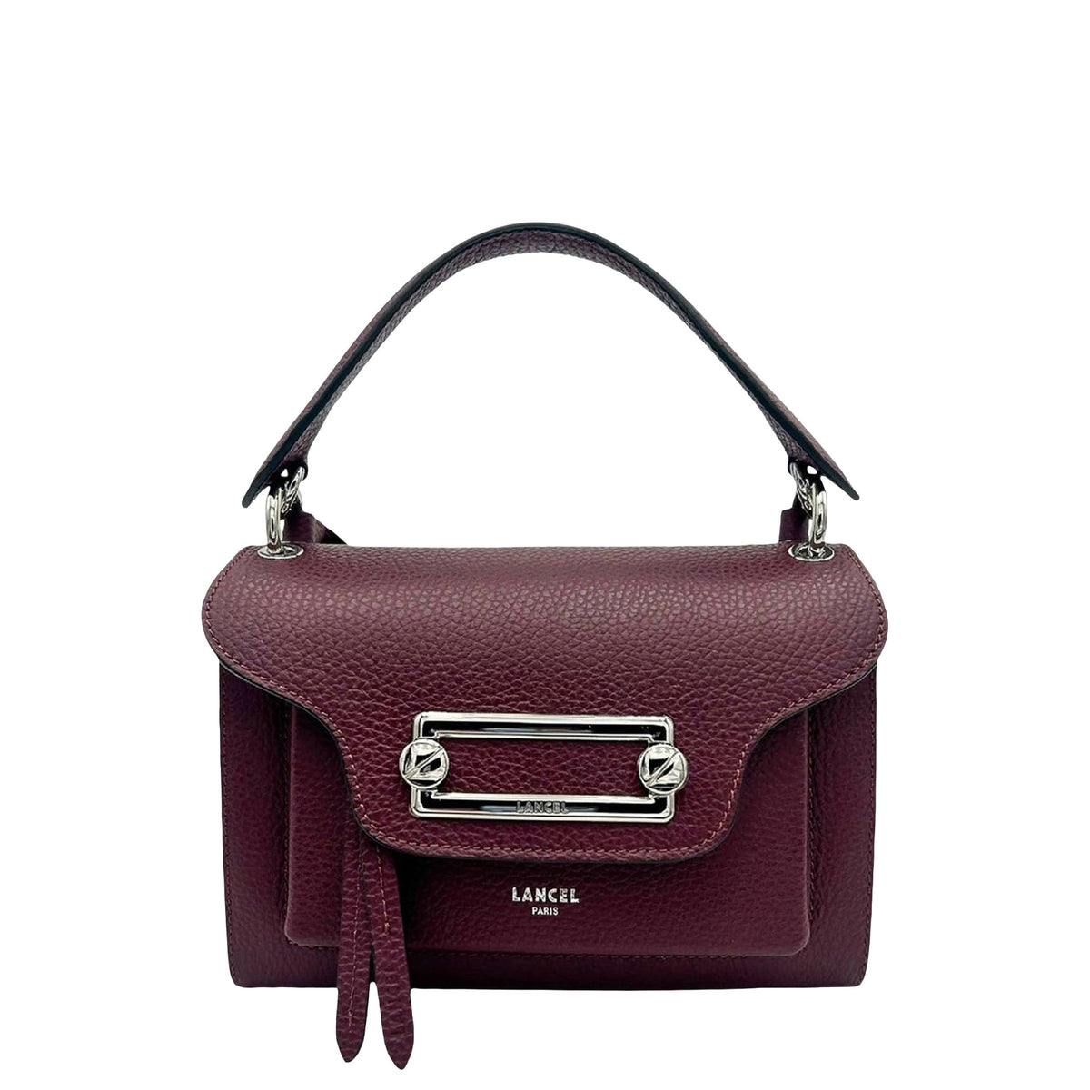 Sac porté croisé M Clic en cuir grainé - Cassis